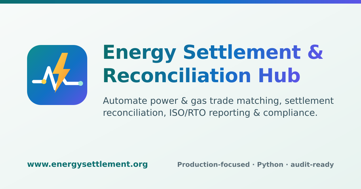Energy Settlement & Reconciliation Automation Hub — open on GitHub